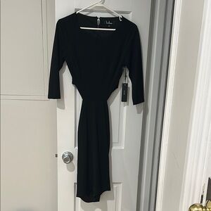 Lulus Black cutout Dress 3/4 Sleeve S